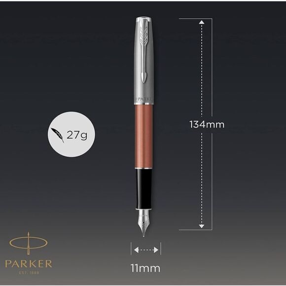 Parker Sonnet Essentials Fountain Pen, silver Orange Lacquer with Palladium Trim - Picture 5 of 10